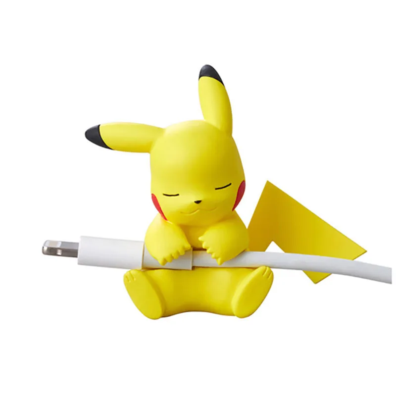 Creative Pokemon Data Cable Protective Cover Kawaii Pikachu Charizard Snorlax Figure Toys  Universal Charger Anti-breaking Rope