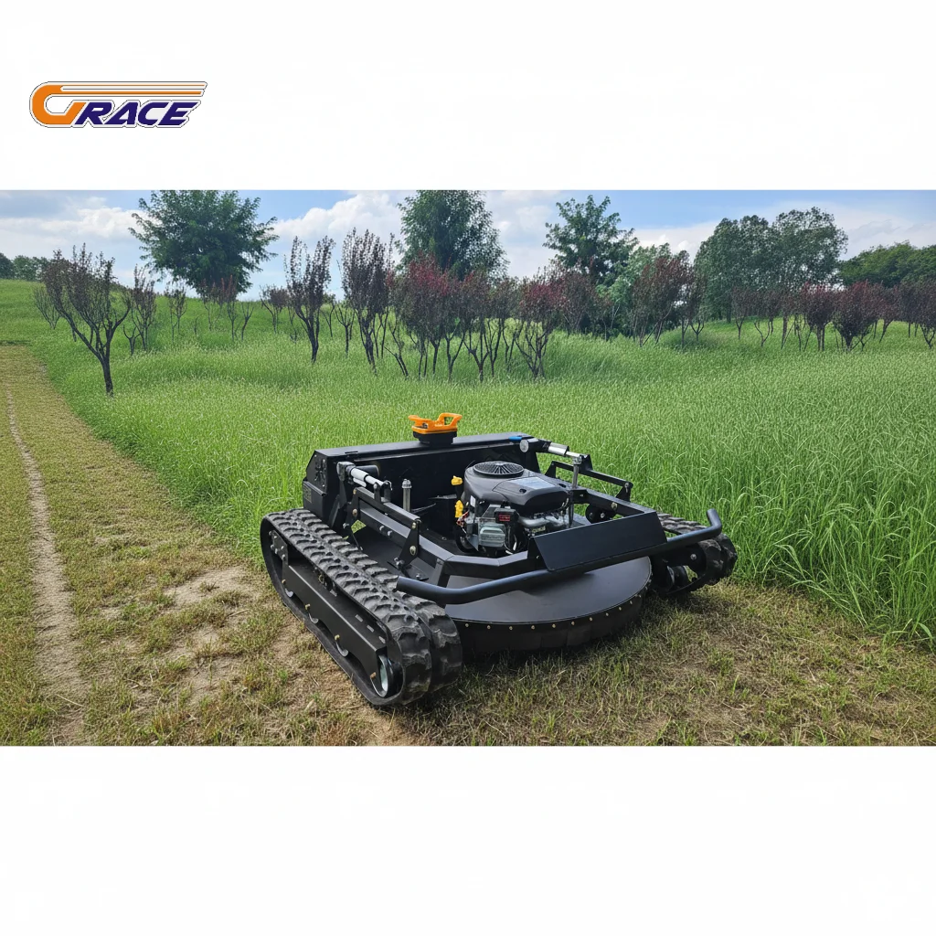 

Multifunction Tracked Remote Mower For Orchard Slope Muddy Farm Terrain