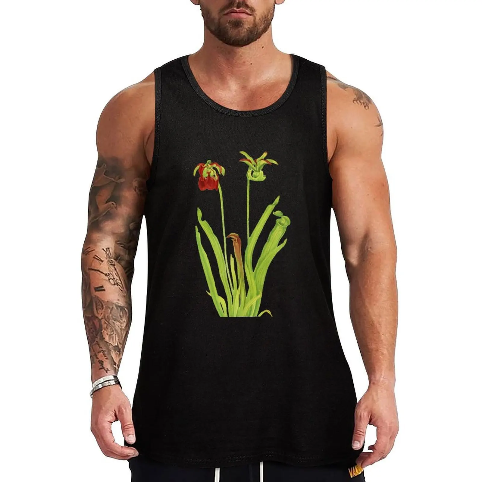 Sweet Pitcherplant - Sarracenia Rubra- Walcott - Camiseta sin mangas con ilustración botánica, corte clásico, para uso diario