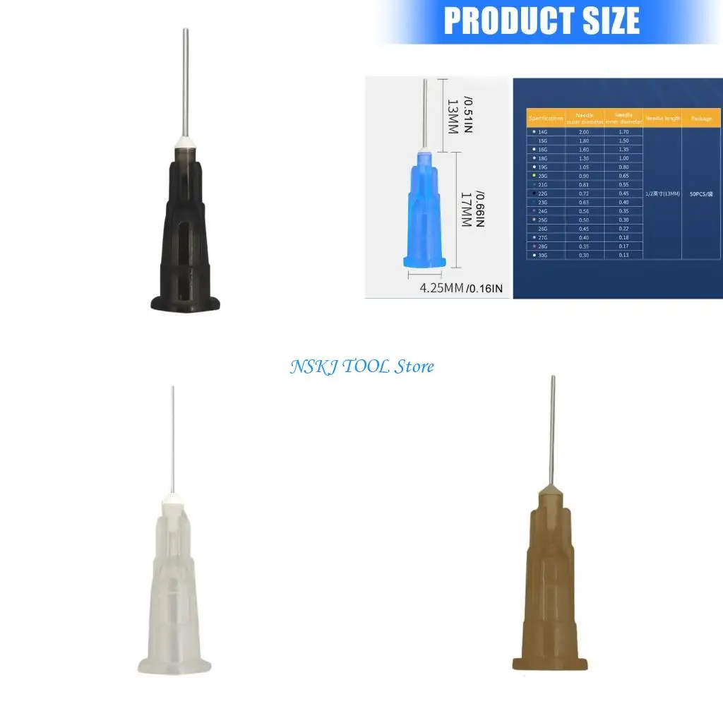 

L8RC 50Pcs/set Straight Precise Liquid Needle Dispenser Needle Tips 14/15/16/18/19/20/21/22/23/24/25/26/27/28/30G