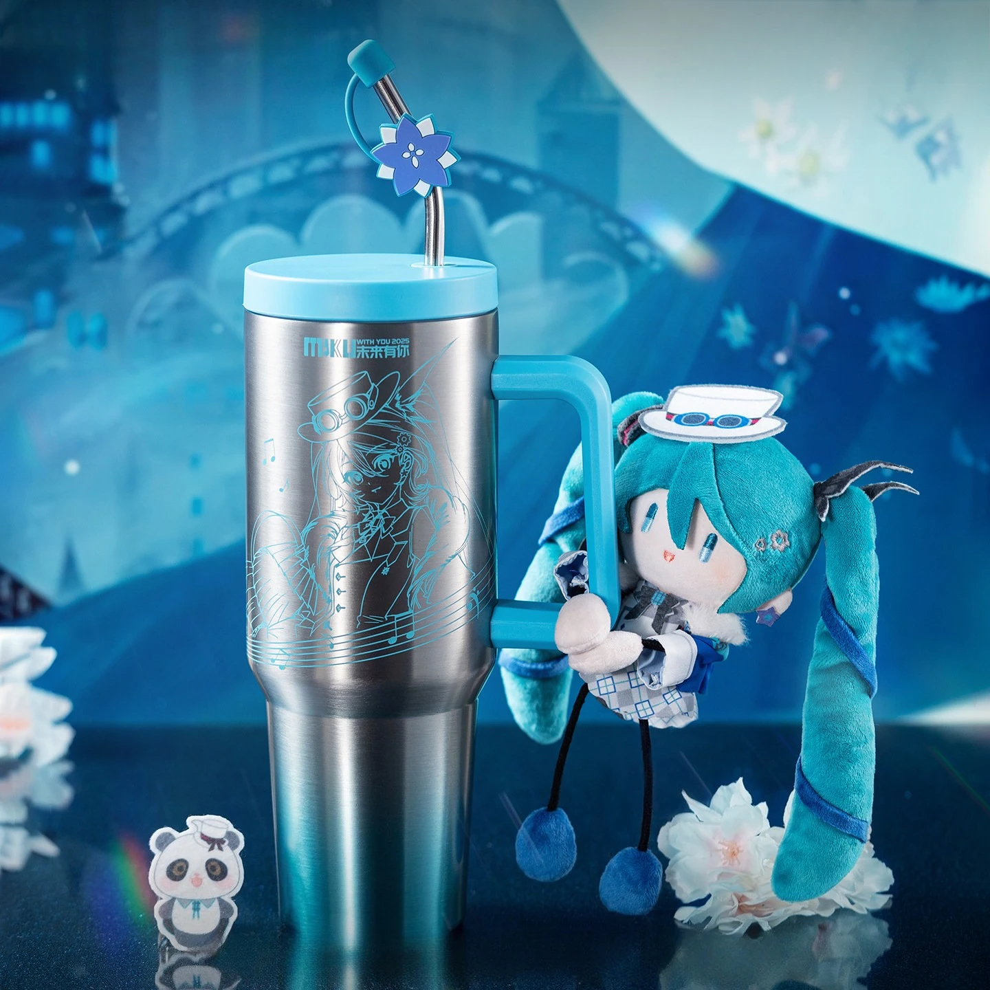 

Термокружка из нержавеющей стали с изображением Хатсуне Мику, большая емкость, с соломинкой, для девочек и мальчиков, подарок для фанатов аниме