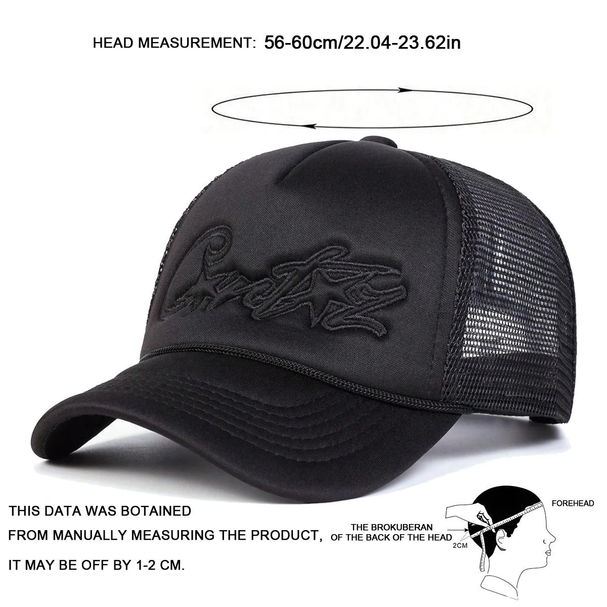 Unisex CRTZ Pentagram Embroidery Baseball Net Caps Spring and Summer Outdoor Adjustable Casual Hats Sunscreen Hat image 6