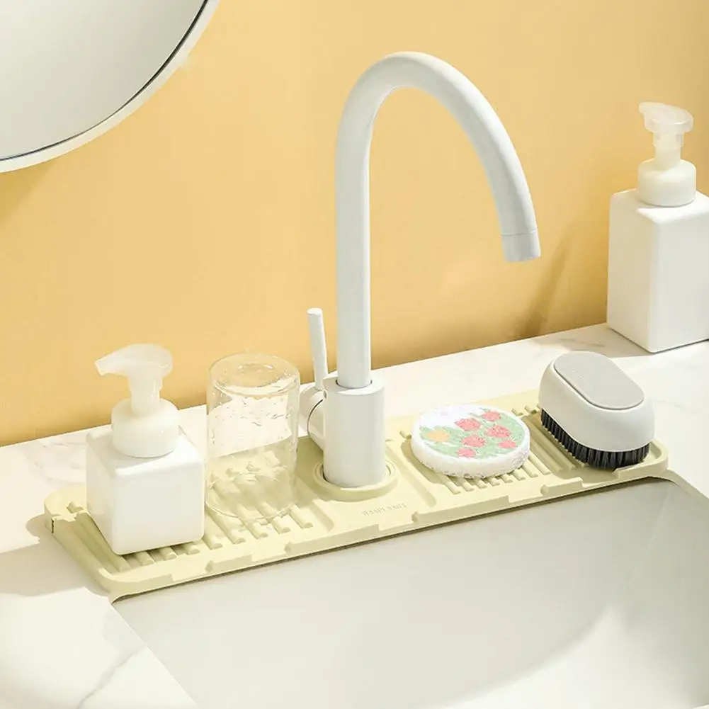 

Kitchen Faucet Splash Pad Silicone Sink Faucet Splash Guard Mat Sponge Drain Pad Countertop Protector Bath Kitchen Gadgets Tools