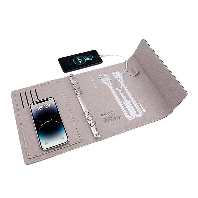 KAKAS Brand New Wireless Charger Notebook Power Bank With Calendar & Clock & Temperature Christmas Anniversary Birthday Gift