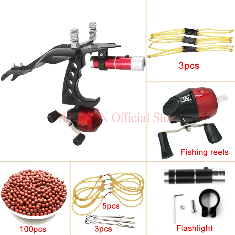 

Slingshot Fishing Professional Shooting Catapult Set with Fishing Reel and Darts for Outdoor Sport Hunting Game Accessories