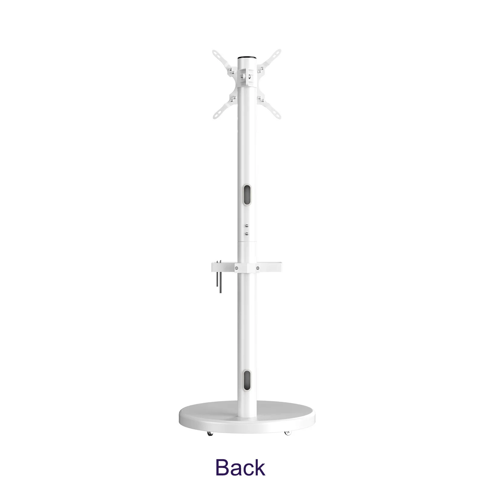 حامل تلفزيون متحرك على عجلات لأجهزة التلفاز ذات الشاشة المنحنية المسطحة مقاس 10-42 بوصة، عربة تلفزيون متنقلة قابلة للتعديل مع رف/صينية VESA 200 × 200 مم