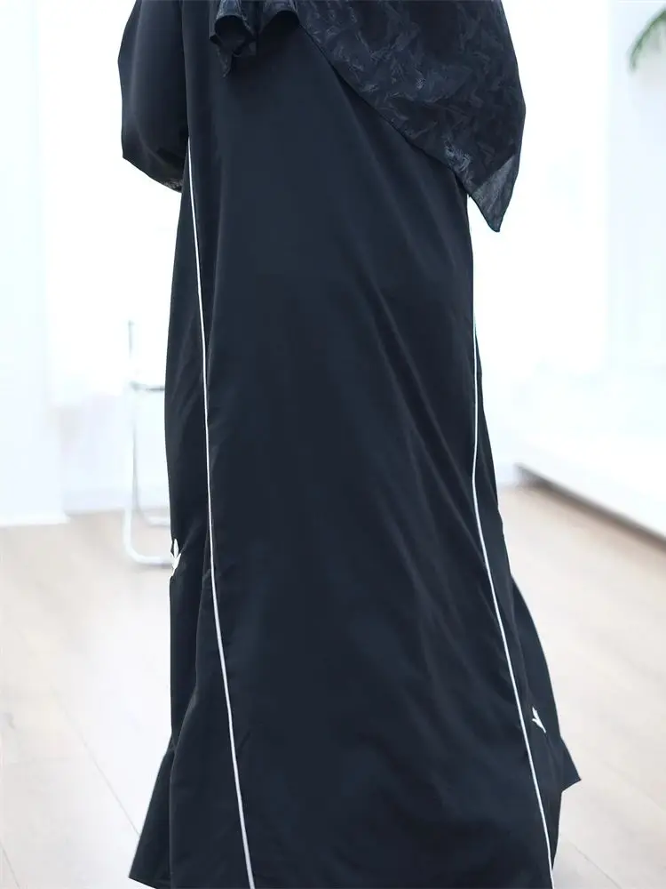 Kimono nero Abaya Dubai turchia Islam abito modesto musulmano caftano preghiera vestiti Abaya per le donne caftano Robe Femme Musulmane