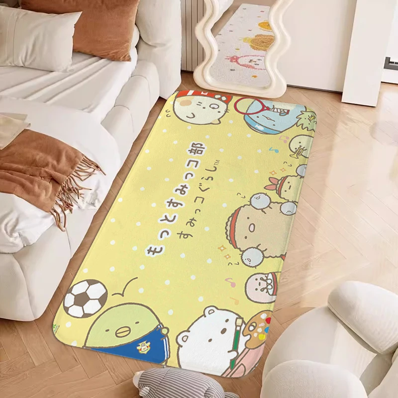 Carpet for Bedroom G-Rilakkuma Cute Bathroom Foot Mat Entrance Door Doormat Slip-resistant Living Room Rug Home Decor Items