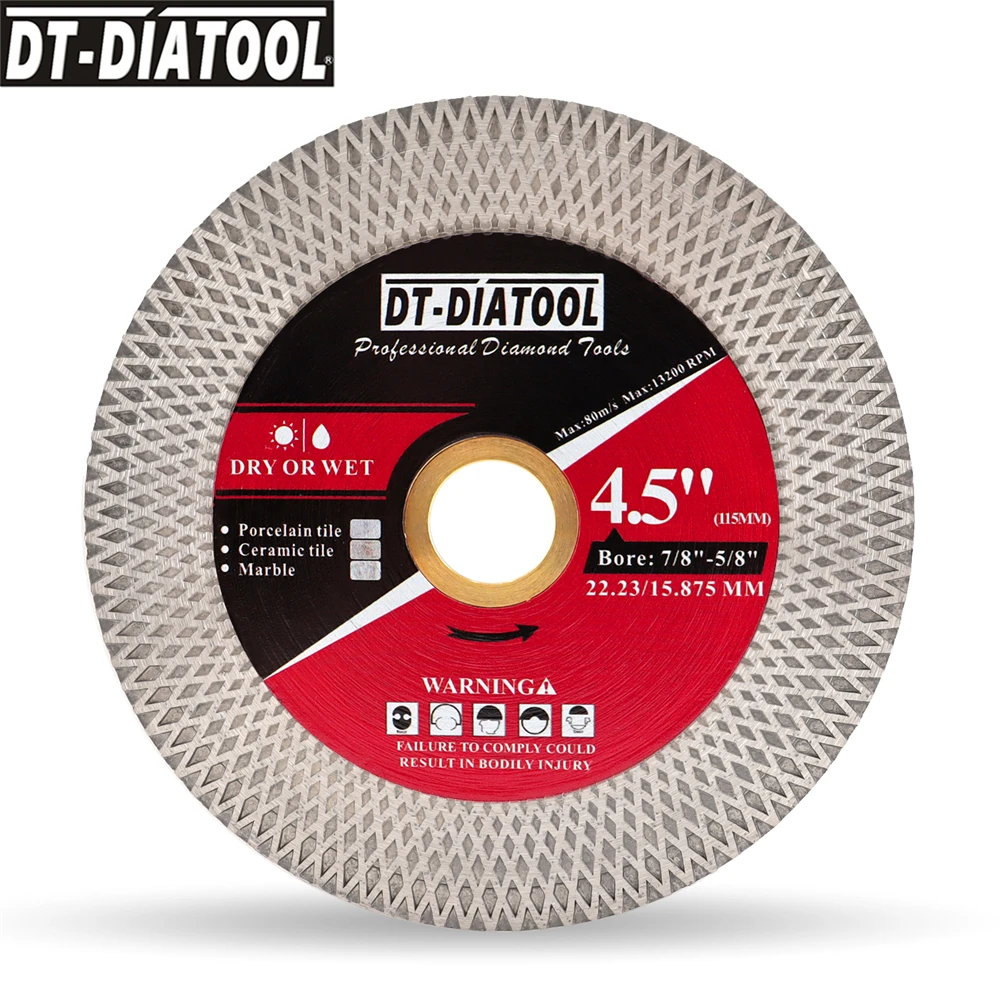 DIATOOL 5 قطعة 115 مللي متر أسطوانة تقطيع شفرات الطحن سيراميك الخزف الرخام عجلة جافة Grit60/70 Arbor22.23 مللي متر الماس المنشار القرص