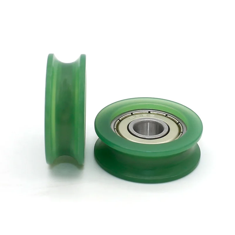Pulley 608ZZ concave U-shaped guide wheel Shower room bearing Plastic-coated roller 8 * 30 * 10mm