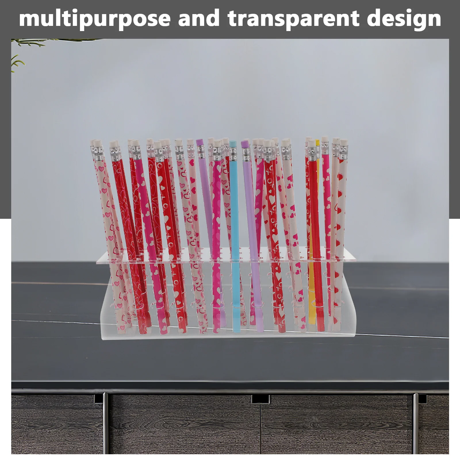 

Clear Acrylic Pen Holder 36-Hole Organizer Desktop Display Stand for Pens Pencils Ball Pens Acrylic Pen Holder