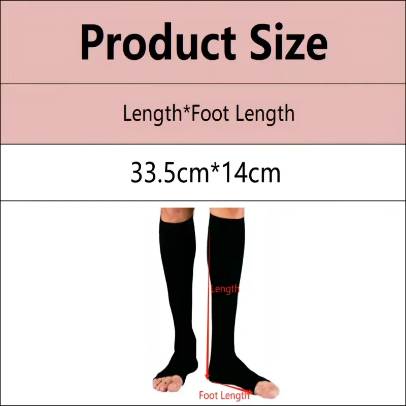 Compression Socks Prevent Varicose Veins Toeless Support Hose for Women Men 1 Pair Leg Compression Calf Sleeves Stocking Relieve