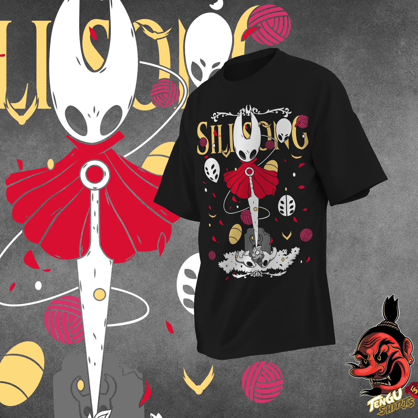 الكلاسيكية مضحك لعبة الجوف فارس Silksong تي شيرت الساخن الطرفية قصيرة الأكمام المتضخم القطن Harajuku ملابس الشارع عالية الجودة #2