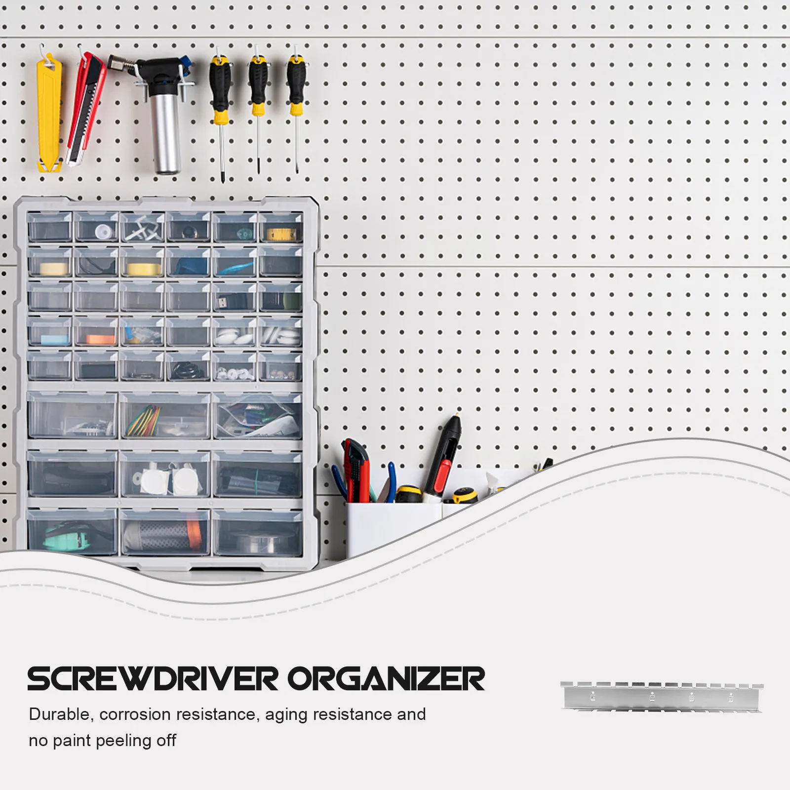 

1Pcs Multifunctional Metal Pegboard Screwdriver Holder Wall Mount Tool Bracket for Home Garage Workshop Organization Rack