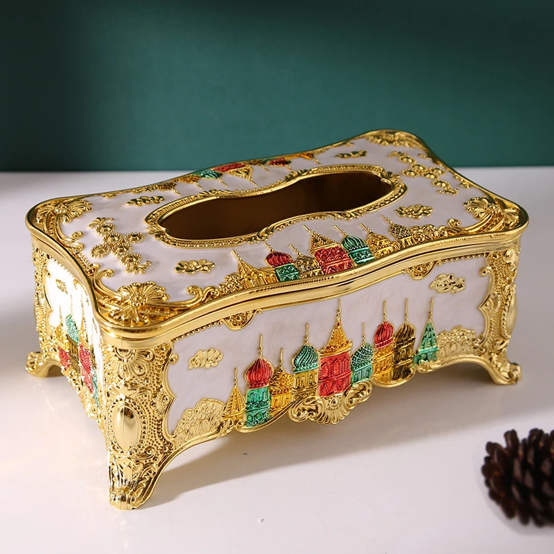 Acrylic Tissue Box European Castle Paper Rack Office Table Accessories Home Office KTV Hotel Car Facial Case Holder