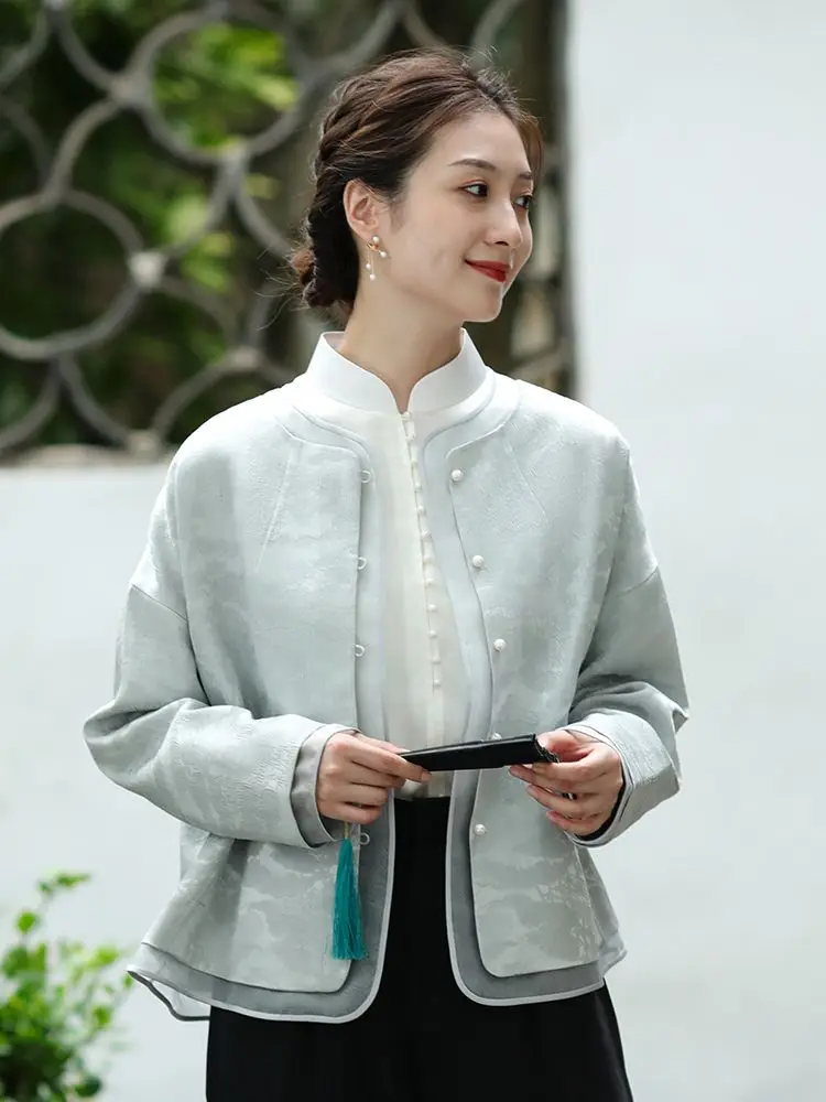 2024 summer new chinese style traditional blouse women improved tangsuits top vintage  hanfu blouse oriental retro women top