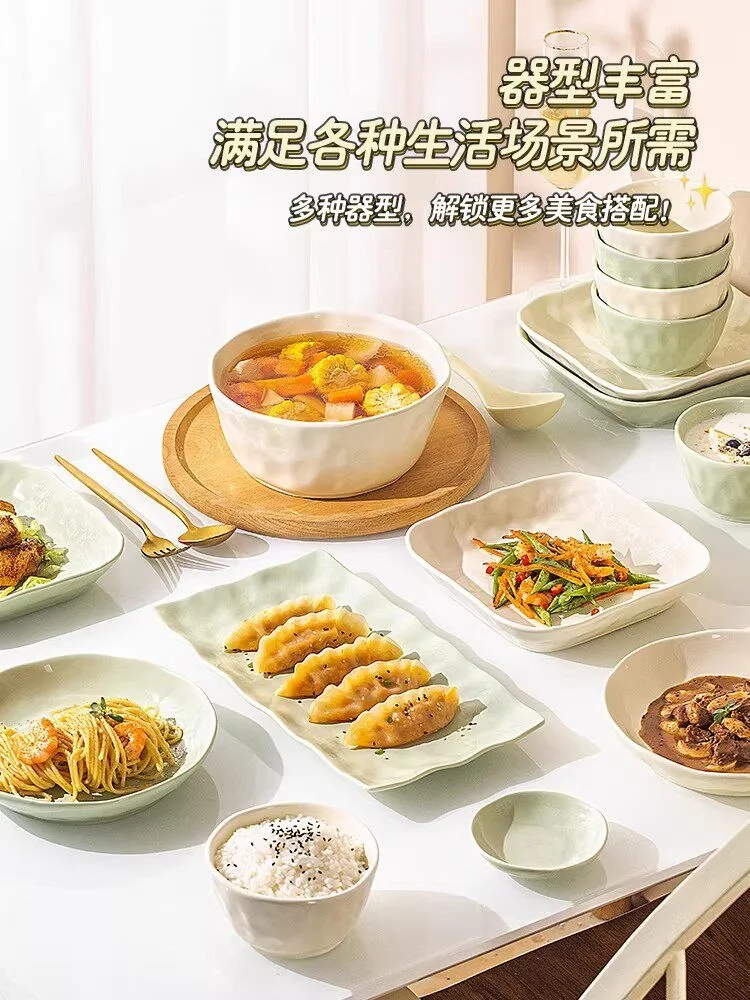 Dishes and dishes set, household high-value dishes and dishes, housewarming ceramic tableware set.