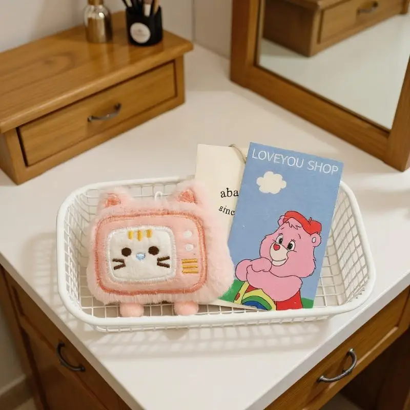 Leuke Cartoon TV Kat Pluche Decoratie Hanger Sleutelhanger Kawaii Kat Gevuld Pop Speelgoed Rugzak Hanger Ornament Accessoires Geschenken