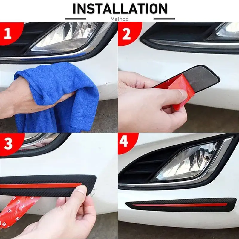 2 Pcs Car Sticker Bumper Scratch Protection Car Decoration Strip Car Front/Rear Edge Corner Guard Scratch Protection