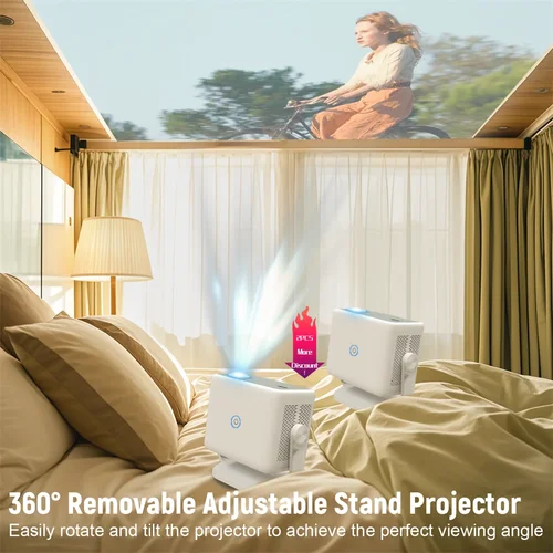 Imagen 2 del producto Proyector Velec TP350 650 ANSI 4K HD 1080P Android 13 Enfoque automático Wifi6 BT5.2 Vídeo portátil al aire libre Proyector de cine en casa inteligente