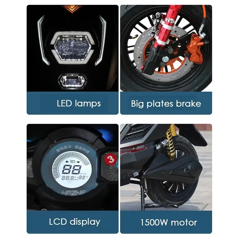Zuimi الراقية دراجة نارية كهربائية مخصصة 3000 واط تصميم جديد دراجات الشارع الكهربائية سكوتر 60 km/ساعة دراجة كهربائية Super Moto