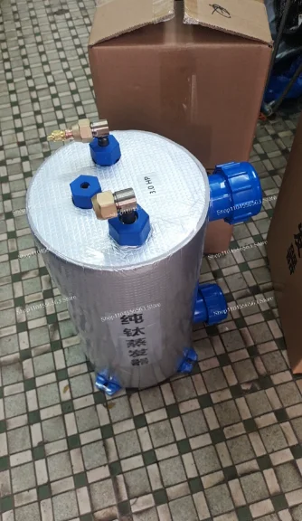 1.5HP 2HP 3HP Titanium Tube Evaporator, Fish Pond Chiller, Seafood Farming Titanium Cannon Heat Exchanger.