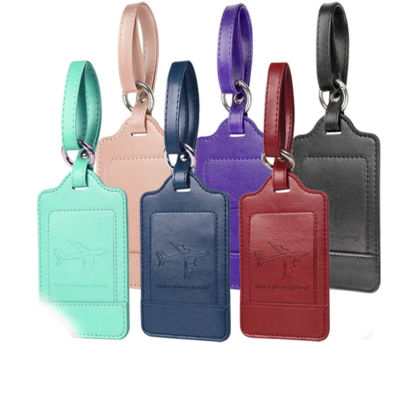

Cute Luggage Tag Aircraft Boarding Pass Tag Creative Suitcase Hangtag Check-in Leather PU Voyage Airplane Travel Accessories