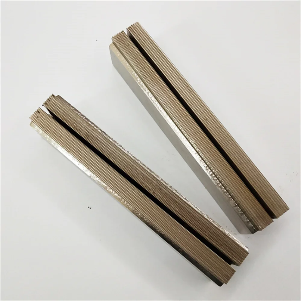 Máquina de envasado Vertical de 150MM, bloque de acero térmico con sello Horizontal, módulo de mandíbula de sellado de tres lados, abrazadera de raya, 1 par