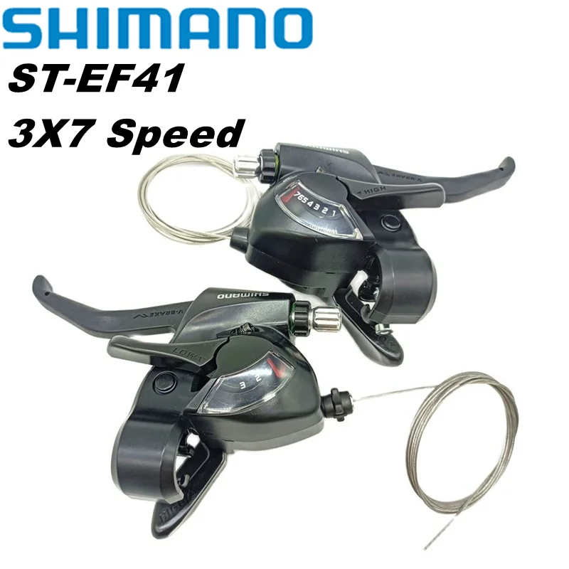 Shimano Tourney SL-EF41 EF41 Рычаг переключения передач 3x7 скоростей 3 скорости 7 скоростей для MTB велосипеда Левый и правый рычаг переключения передач Триггер для горного велосипеда