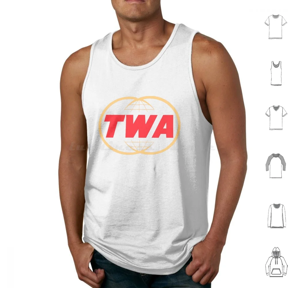 

Twa-Transworld Airways Logo Tank Tops Print Cotton Twa Airplane Flight Journey Classic Transworld Trans World Logo Vintage