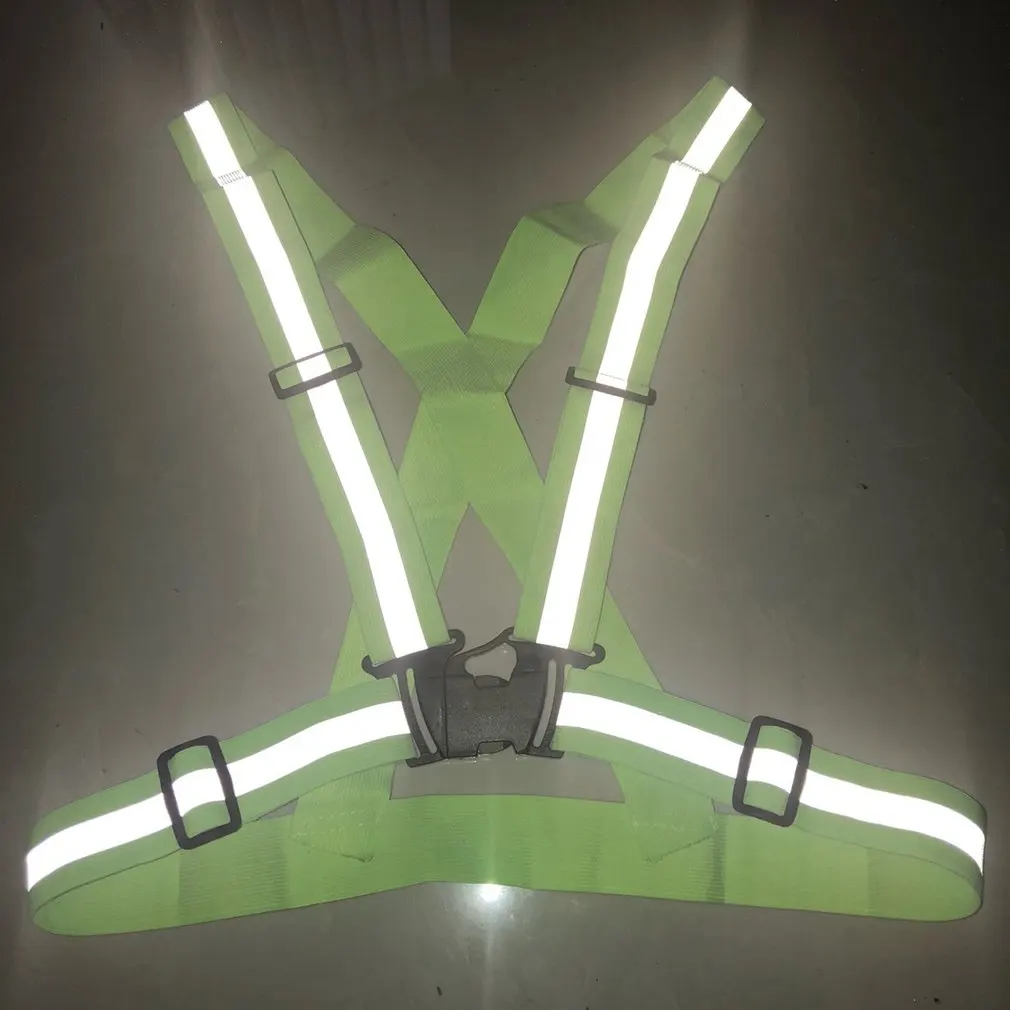 Highlight Reflective Safety Vest Straps Night Running Clothing Vest Adjustable Elastic Band For Adults Children Dropshipping