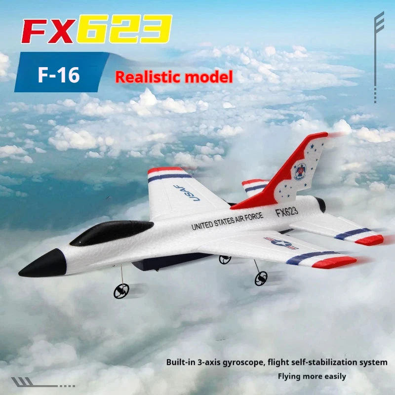 

RC Aircraft Flying Bear FX623 Two-Channel Fixed-Wing Remote-Controlled Aircraft Electric Model Toy Foam F16 Fighter Jet Glider