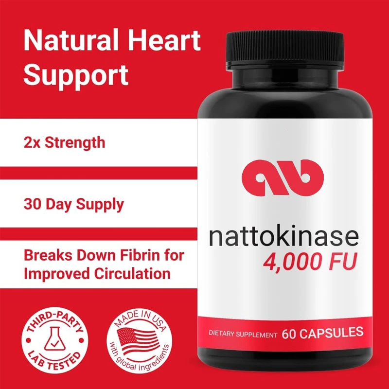 

Nattokinase Supplement -4000 FU per serving, high-quality nattokinase formula, supports heart health -60 pills