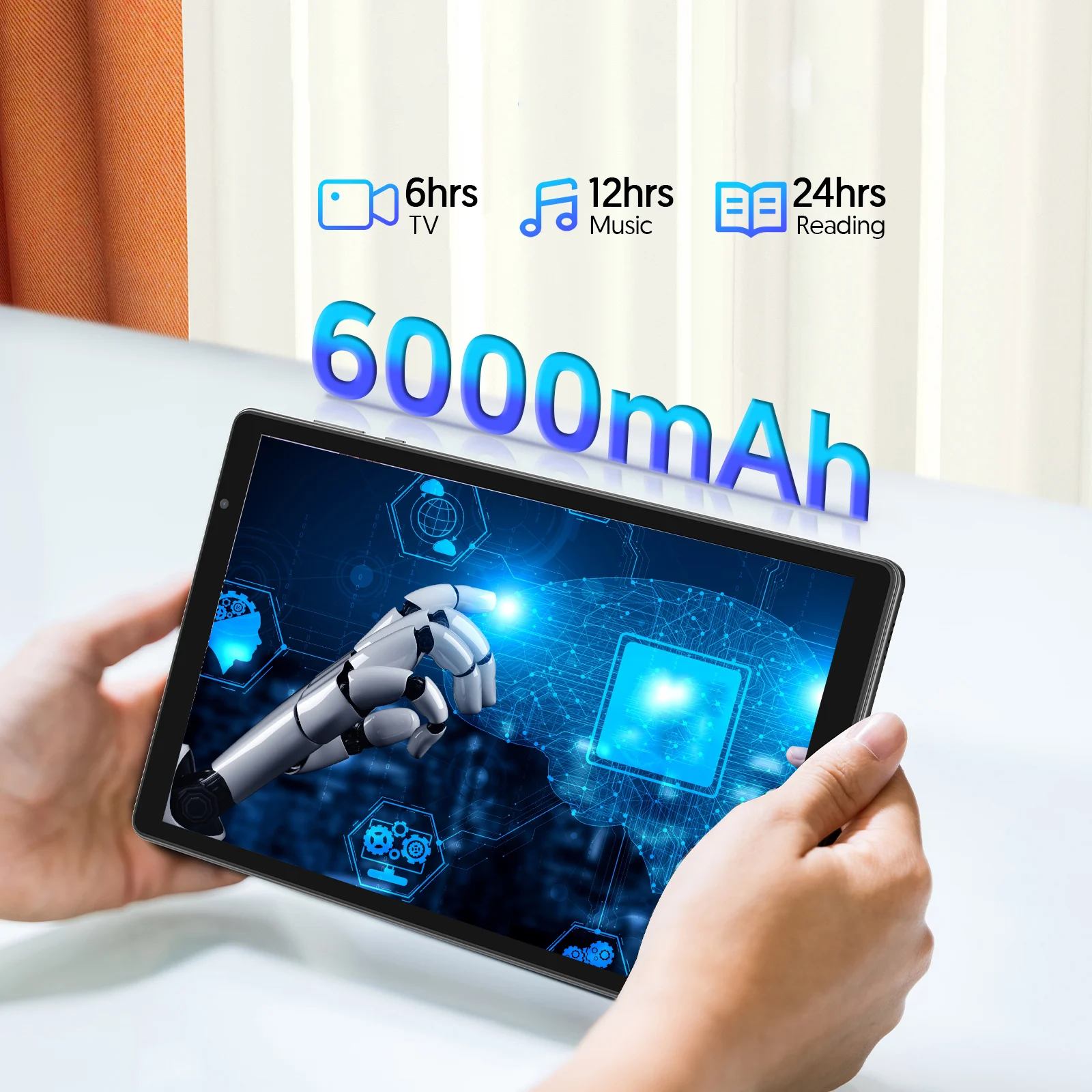 แท็บเล็ต Android, หน้าจอขนาดใหญ่ 10 นิ้ว, โปรเซสเซอร์ quad-core, RAM 4(2+2) GB, ROM 32GB, หน้าจอ 1280 * 800 HD IPS, แบตเตอรี่ 6000mAh