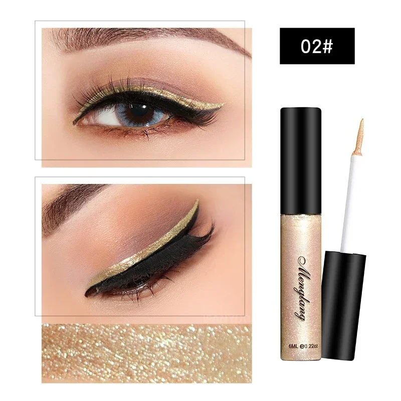 Heallor 13 Farben Lidschatten Perl glanz Diamant Lidschatten flüssige Pailletten glatte glänzende Eyeliner flüssiger Glitzer Eyeliner Cosme