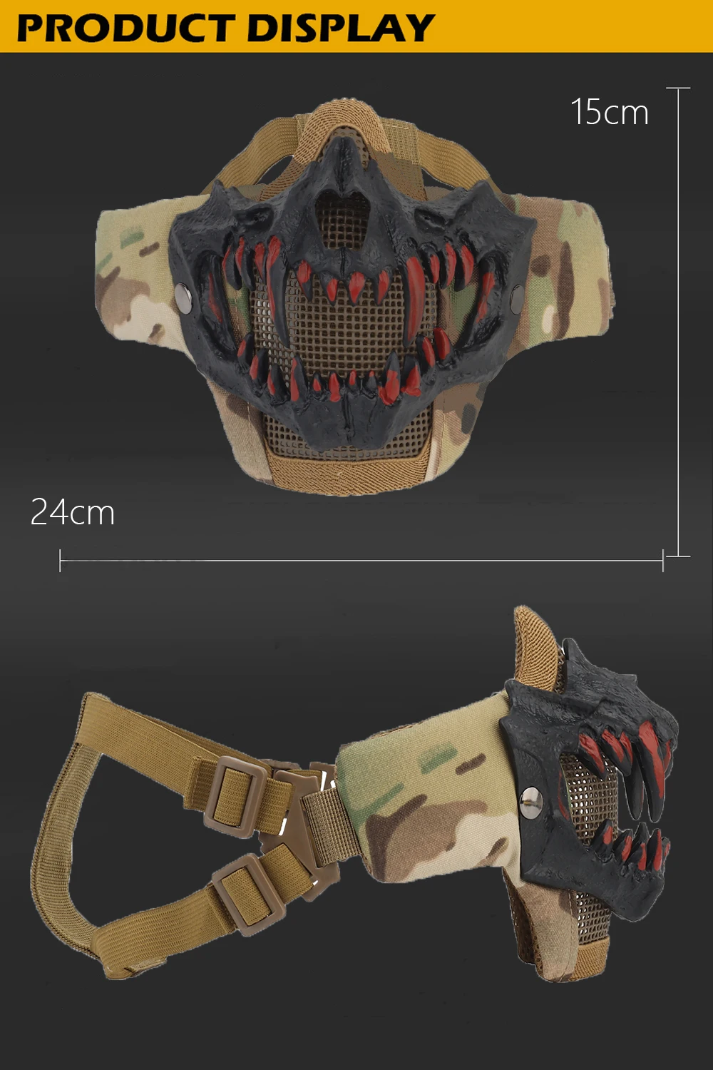 KOLINLOV máscara airsoft protección facial acero - imagen 4