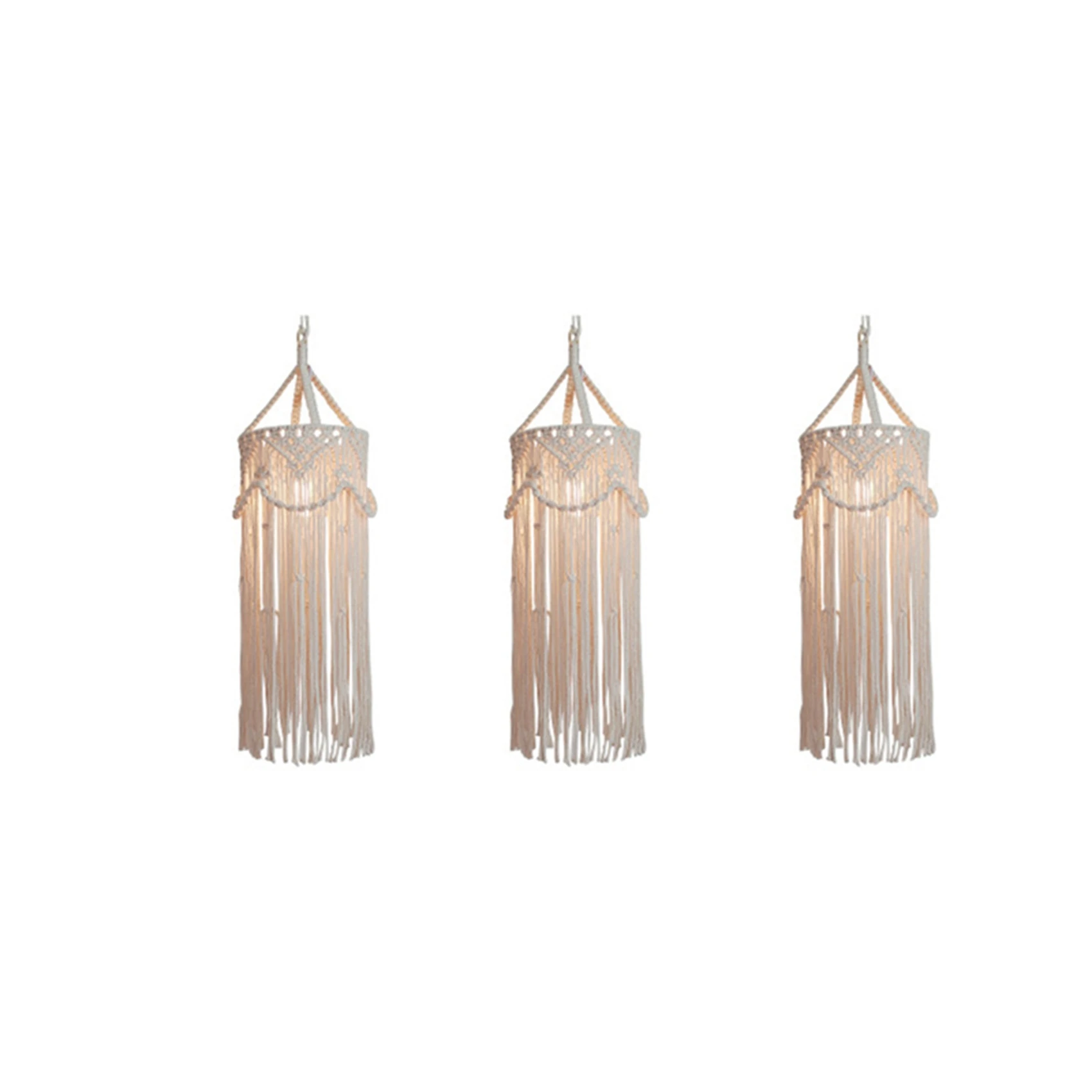 RMWIN-3X Chandelier Boho Decor Hand-Woven Charm Macrame Wall Hanging Creative Home Bunk Home Decoration Lamp Shade Mandala