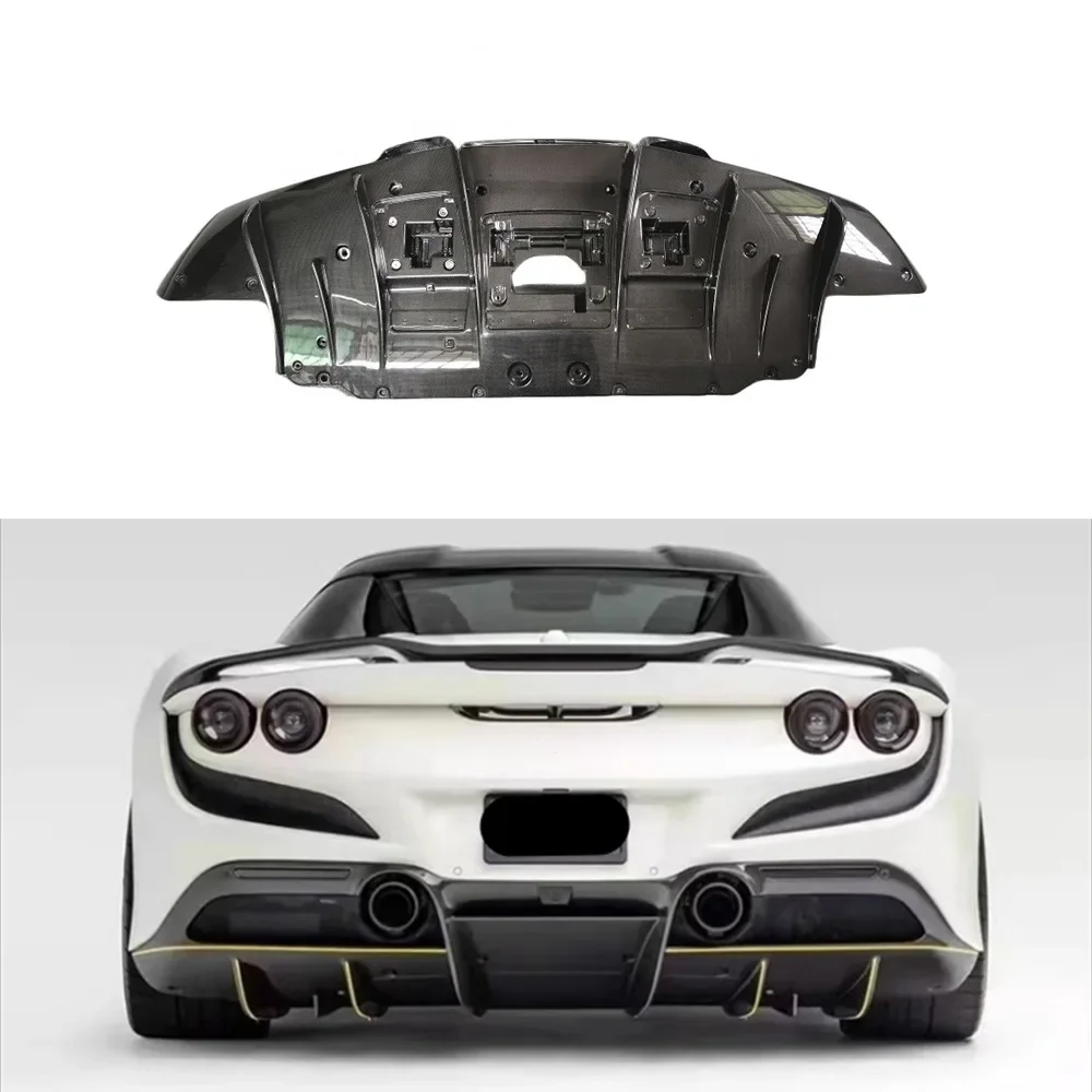 For Ferrari F8 High-quality Dry Carbon Fiber Front Lip Spoiler Rear Lip Diffuser Corner Body Kits Trim Car Accessories SD 2