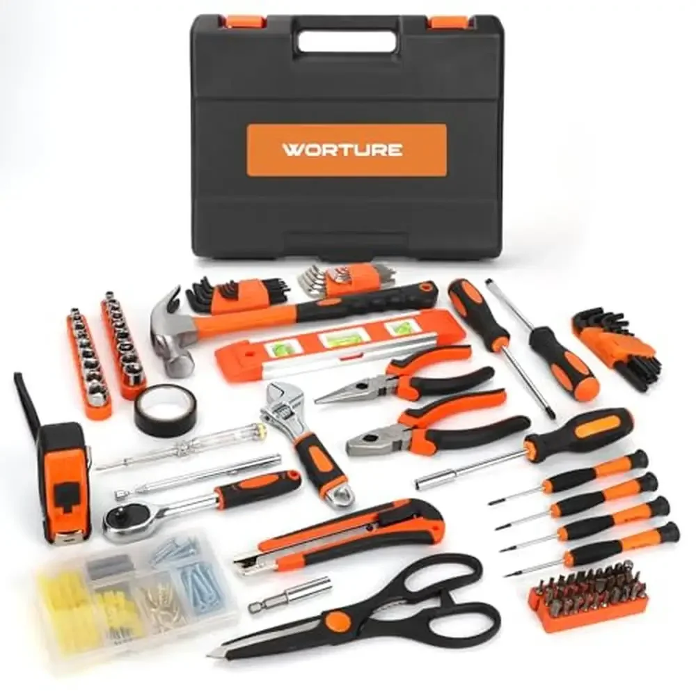 

144-Piece Mechanics Tool Set Tool Box Included Home Repairing Steel Anti-Corrosion Technology Plated Multipurpose Wrenches