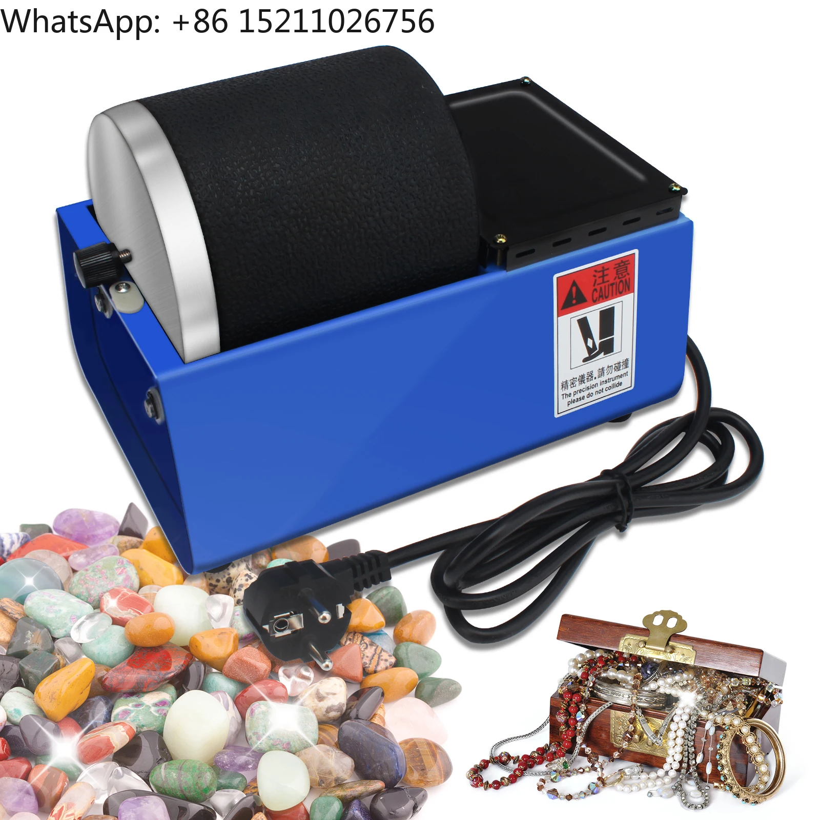 

Mini Rock Tumbler Automatic Roller Magnetic Tumbler Polish Machine Stone Gemstone Jewelry Walnut Grinding Cleaning Equipment