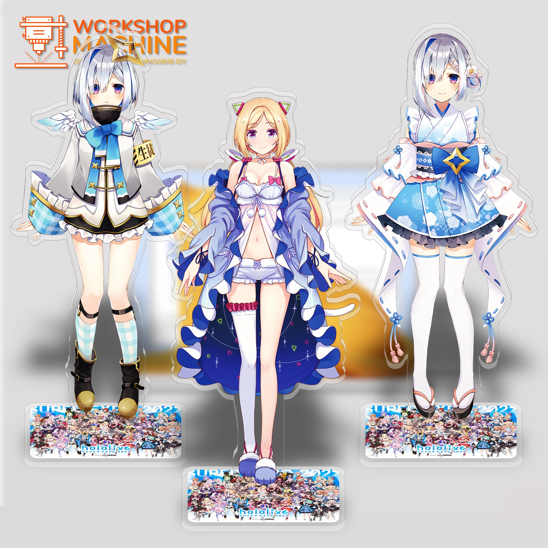 Hololive P3 Anime Characters Acrylic Display Stand Model Office Desktop Decoration Ornaments Gift Couple Props Chassis Ornaments