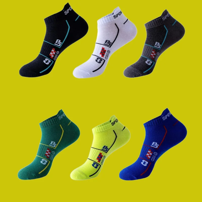 Calcetines deportivos finos para hombre, medias de malla absorbentes del sudor, transpirables, de corte bajo, para correr, novedad de verano, 6 pares, 2024