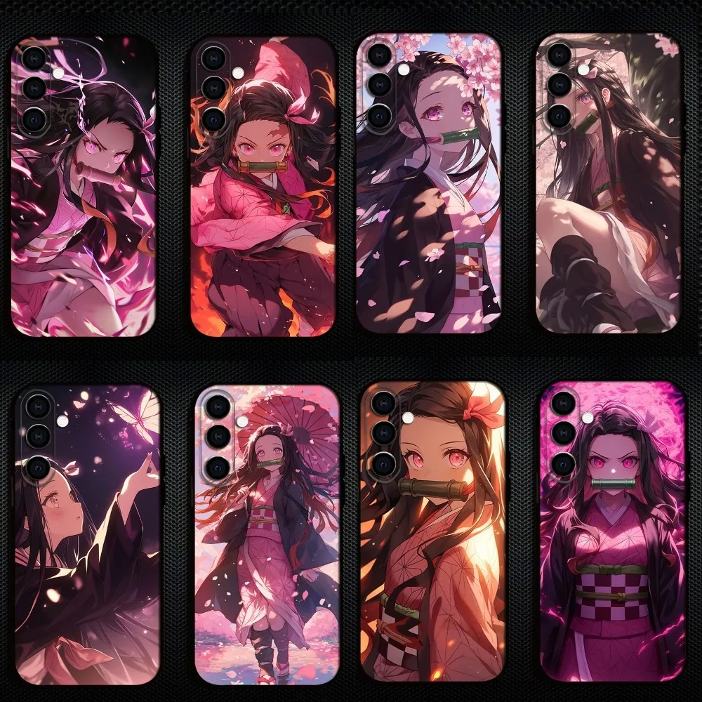 

Nezuko Demon Slayer Phone Case For Samsung Galaxy A73/A72/A71/A70/A53/A52/A51/Others Soft Black Shell