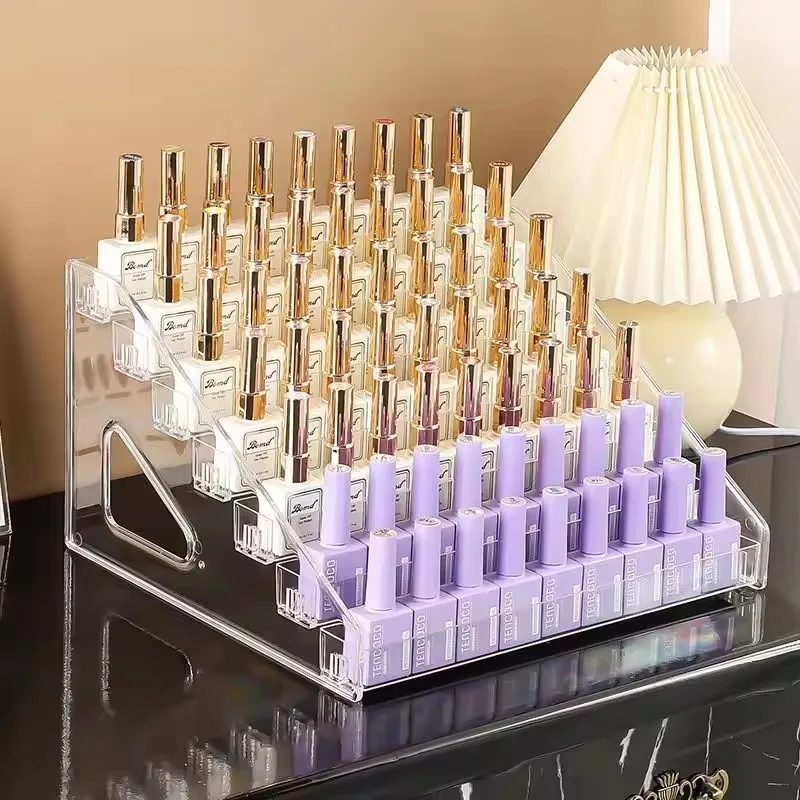 1pc multi-layer acrylic buckle nail polish display rack transparent ladder type sorting rack quick installation cosmetics rack