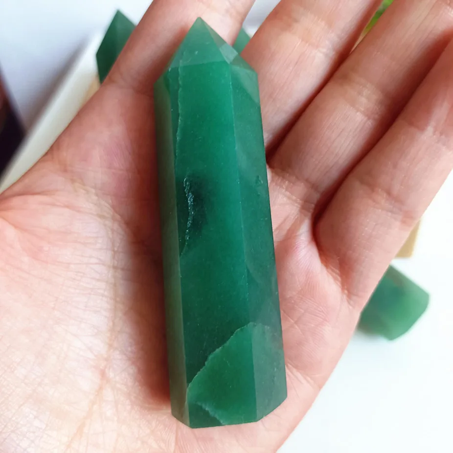 Natural Green Aventurine Obelisk Quartz Crystal Wand Point Reiki Heal Gifts