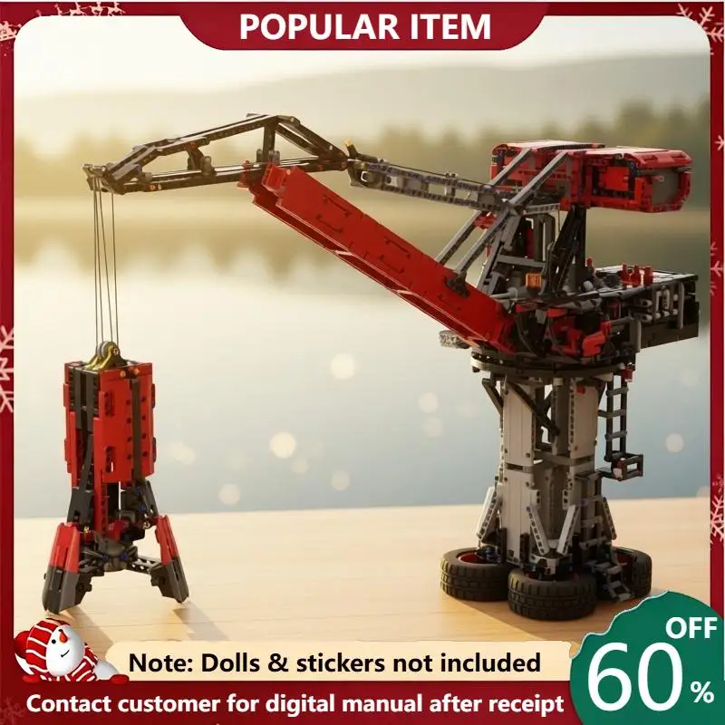 2457PCS MOC Mobile Grab Crane Building Blocks Engineering Machinery Technic Model DIY Assembly Gifts for Adults Collection