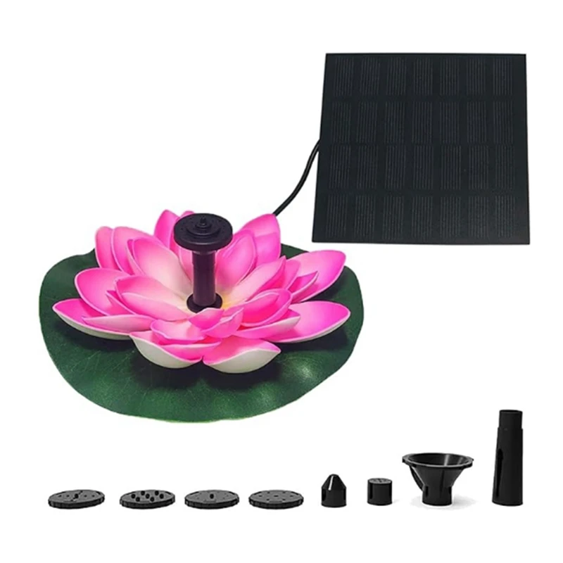 

LALA Solar Fountain Pond Outdoor Bird Bath Fountains Solar Power Floating Garden(Pink)