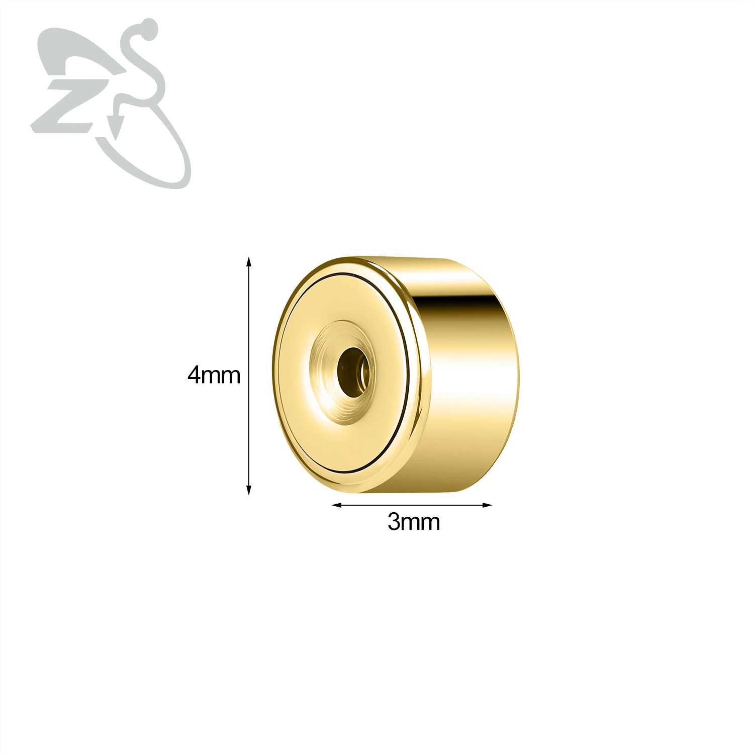 Gold Color Stainless Steel Earring Rubber Plug Ear Studs, 2-10pcs