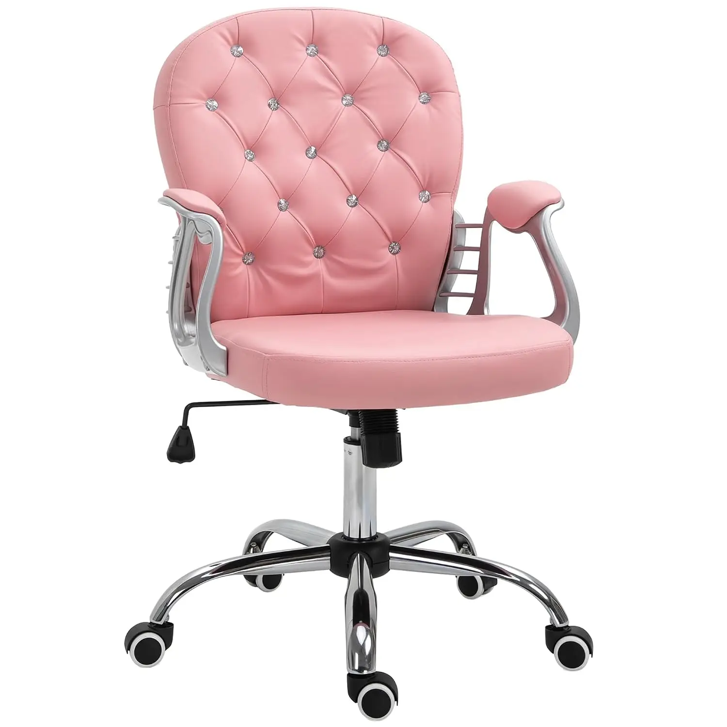 Vinsetto Button Tufted Vanity Chair Padded Armrests Bedroom Dressing, Customized