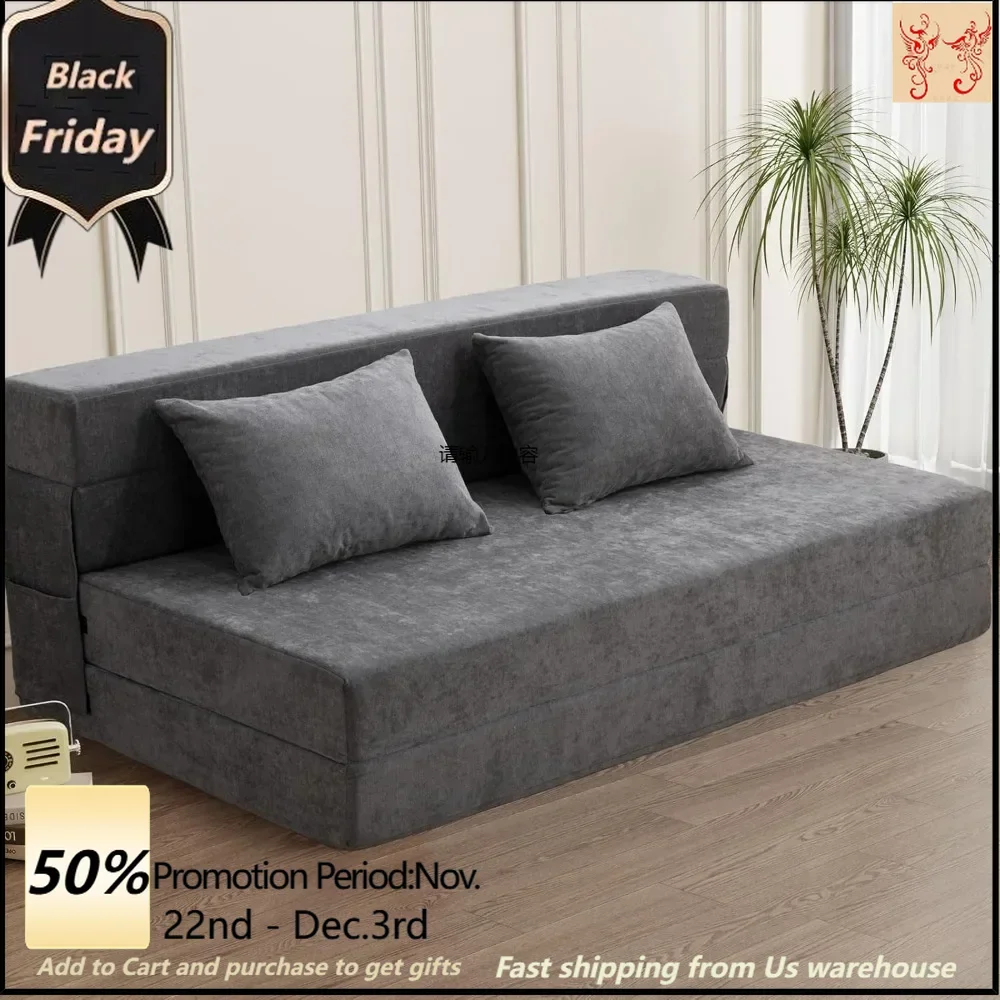 Double sofa bed, pull-out sofa bed with pillows, pull-out sofa, memory foam floor mattress, futon sofa, removable cover